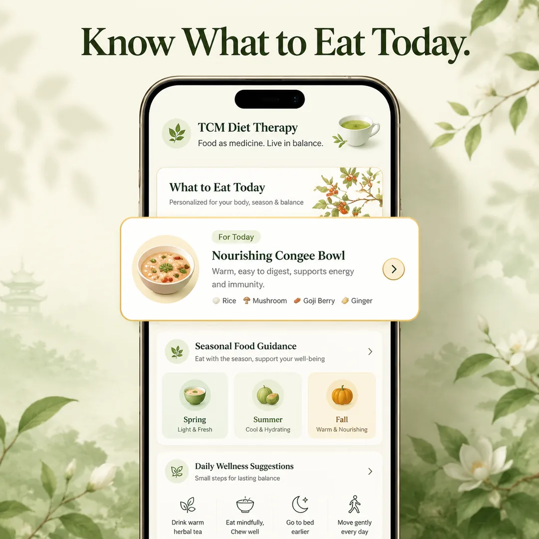 Square nutrition creative showing CureQi turning diet therapy into one practical meal recommendation